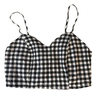 Sage Cropped Checkered Tank Size M New no Tag